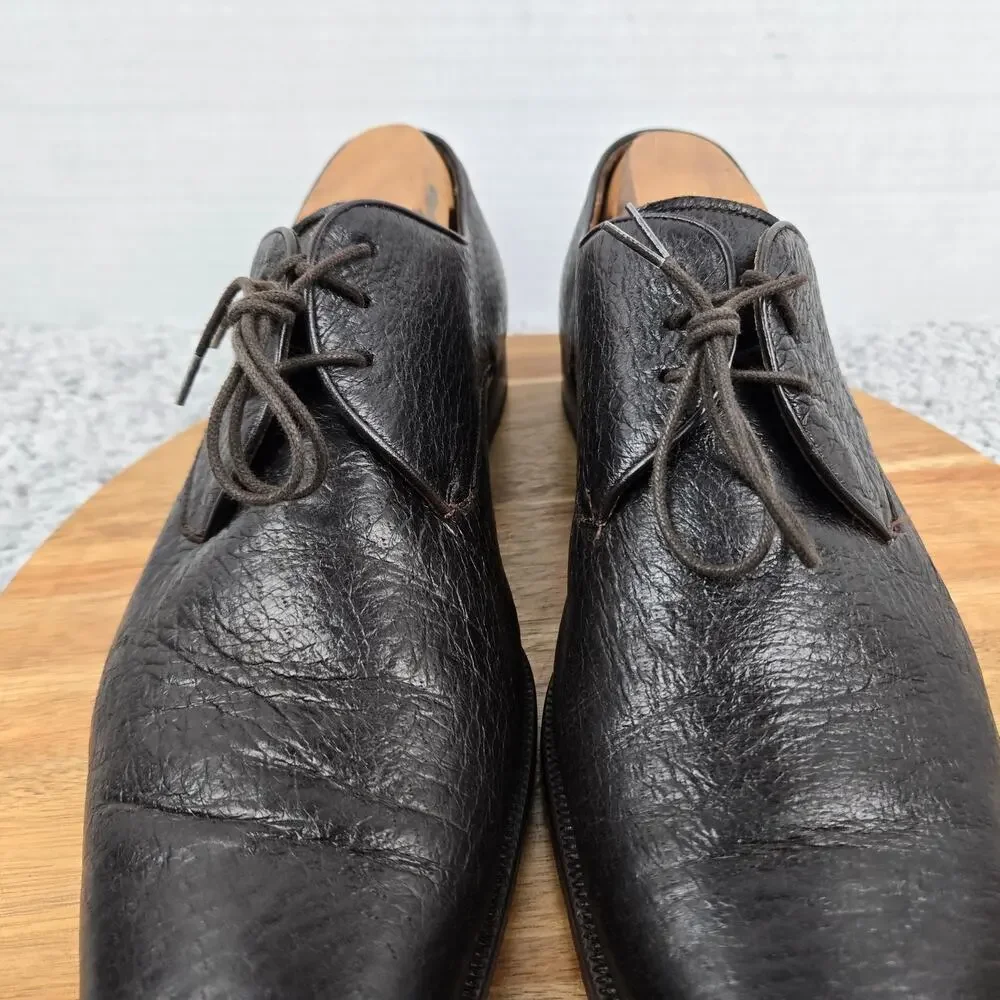Mezlan Men 12M Escorial Brown Peccary Leather Derby Oxford Plain Toe Dress Shoe
